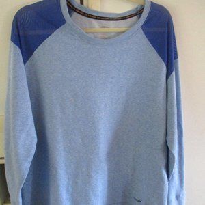 Copper Fit Crew Neck Mesh Blocked Sweatshirt blue new nwt L
